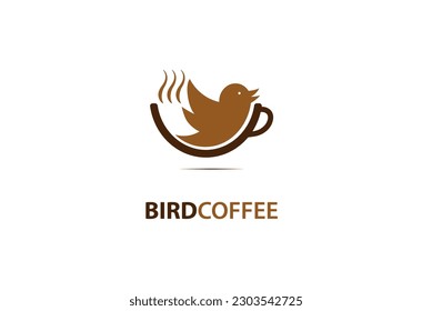 bird coffee creative vector logo design template