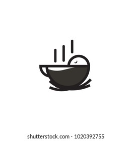 bird coffee logo vector