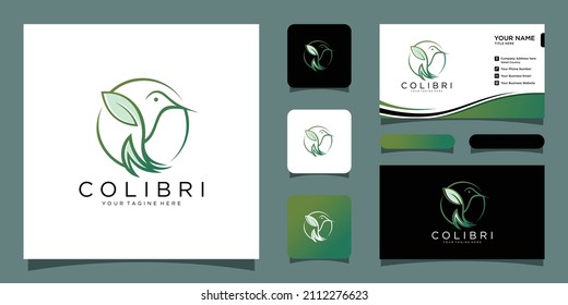 Bird Colibri logo for animals vector icon, Bird icon design template