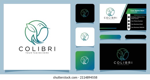 Bird Colibri logo for animals vector icon, Bird icon design template