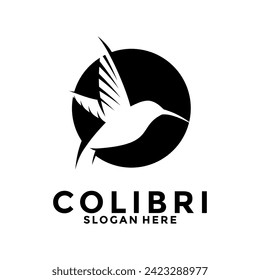 Logo de Bird Colibri , logotipo del vector de paro de paro Simple Vector Plantilla de diseño