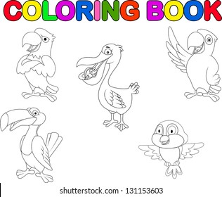 Bird collection coloring book