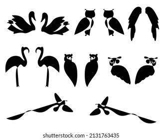 bird collection hand drawn line art