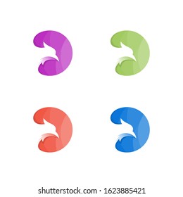 Bird color full logo bundle. Bird logo template. Eagle negative space logo.