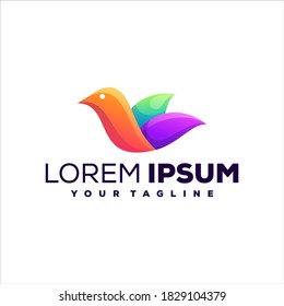 bird color gradient logo design