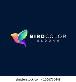 bird color gradient logo design