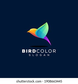 bird color gradient logo design