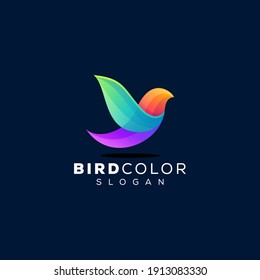 bird color gradient logo design