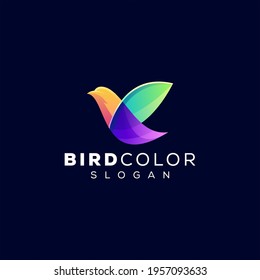 bird color gradient logo design