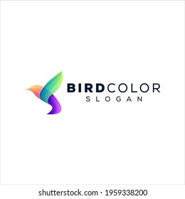 bird color gradient logo design
