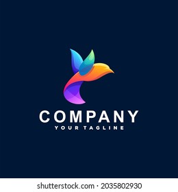 bird color gradient logo design