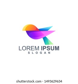 bird color logo design vector