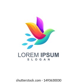bird color logo design vector