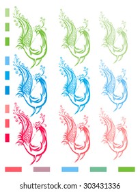 Bird. Color palette. 