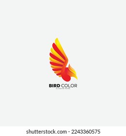 bird color vector logo design gradient icon