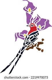 Bird Color Vector, Print, Illustration