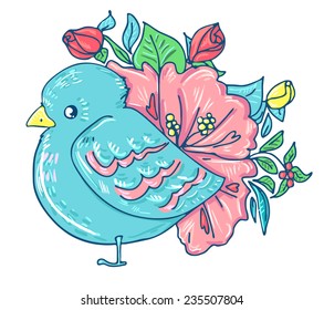 bird color.bright beautiful bird. vector bird