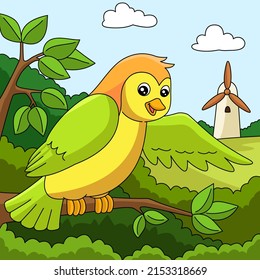 Bird Colored Cartoon Farm Illustration