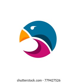 Bird Colorful Abstract Circle Vector Logo