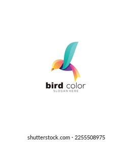 bird colorful design gradient style logo vector