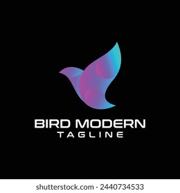 Bird colorful gradient color Logo concept designs