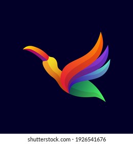 Bird colorful gradient style vector