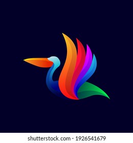Vector de estilo gradiente de color pájaro