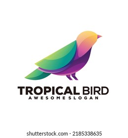 Bird colorful gradient style vector design
