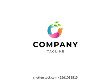 Bird colorful logo design creative