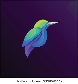 Bird Colorful Logo Design Graphic