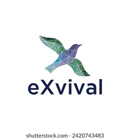 bird colorful logo design pixel