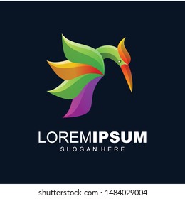 bird colorful logo design vector