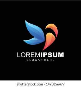 bird colorful logo design vector