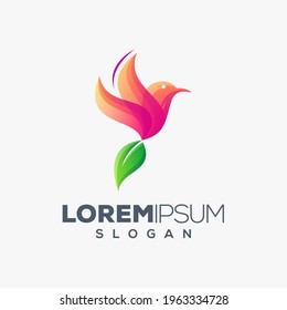 bird colorful logo design vector