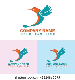 Bird colorful logo gradient vector