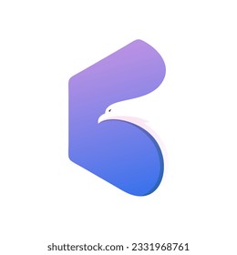 Bird colorful logo gradient vector