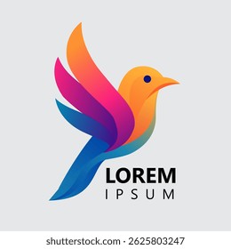 Pássaro colorido logotipo gradiente vetor