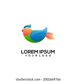 Bird colorful logo illustration vector