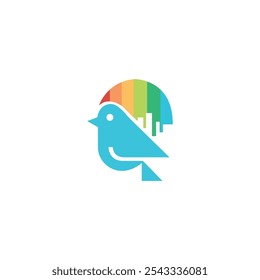 Bird colorful vector logo illustration design