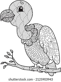 bird coloring book design for adult