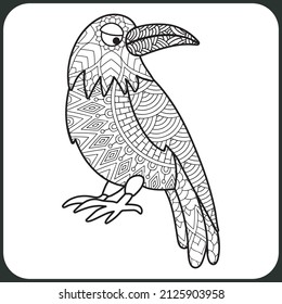 bird coloring book design for adult