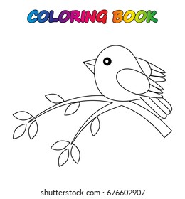 Vektor Stok Bird Coloring Book Game Kids Vector (Tanpa Royalti