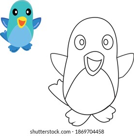 Bird, Coloring book for kids