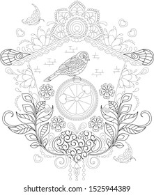 Bird coloring page for adult