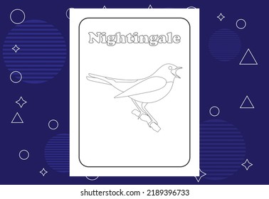 Bird coloring page or books for kids. Vector illustration