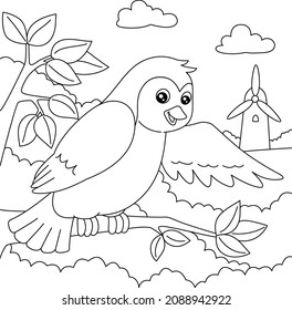 Bird Coloring Page for Kids