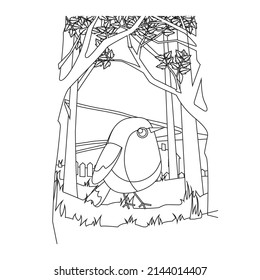 Bird Coloring Pages for Kids. Bird Coloring Page. Bird Coloring Pages.  sketch drawing with doodle. Line Art