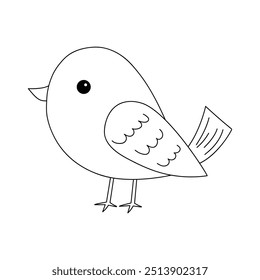 Bird coloring pages for kids. Trace and color bird. Coloring page outline of cute bird. Bird tracing worksheet printable. Cartoon animal drawing. Kindergarten and preschool activity.