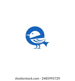 Bird combination with letter e. Company logo design.