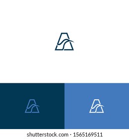 A and bird combine simple design concept for your company